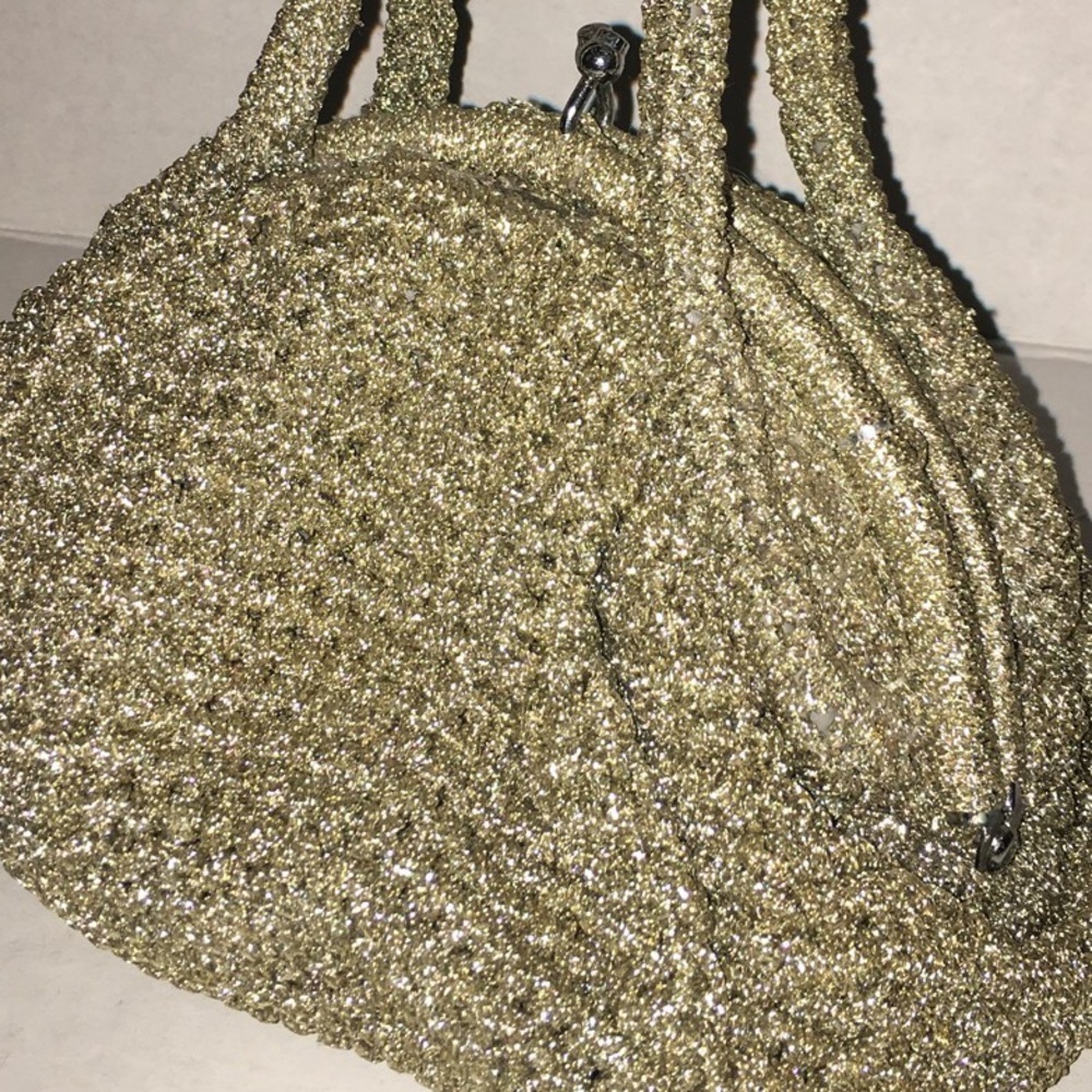 Vintage crocheted woven Heirloom Clutch Purse Bag - Picture 5 of 7